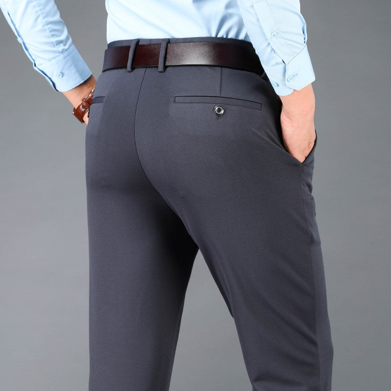 Men's Business Casual Pants Spring Summer Elastic Trousers Office Suit Pants Quick Dry Formal Pants Breathable Comfortable