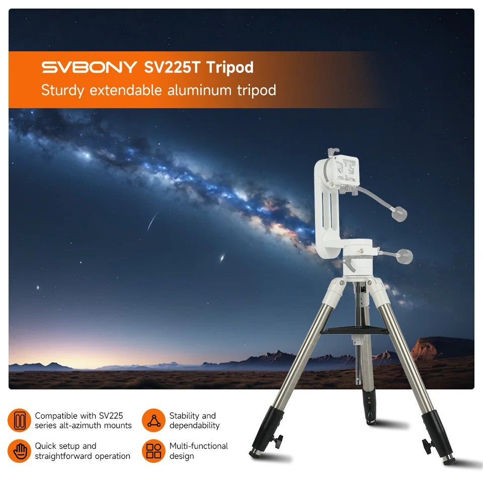 Conjunto de Telescópio Refrator Acromático Svbony SV48P 102mm para Fotografia e Observação Astronômica de Céu Profundo