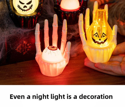 Spooky Atmosphere Decor Halloween Pumpkin Lamp Ghost Hand Light New Prop Eerie Scene Setting Party Decoration Solution