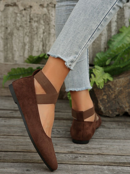 Flat Pointed Toe Flats for Women 2025 Spring New Beanie Shoes Shallow Mouth Elastic Strap Casual Women's Shoes