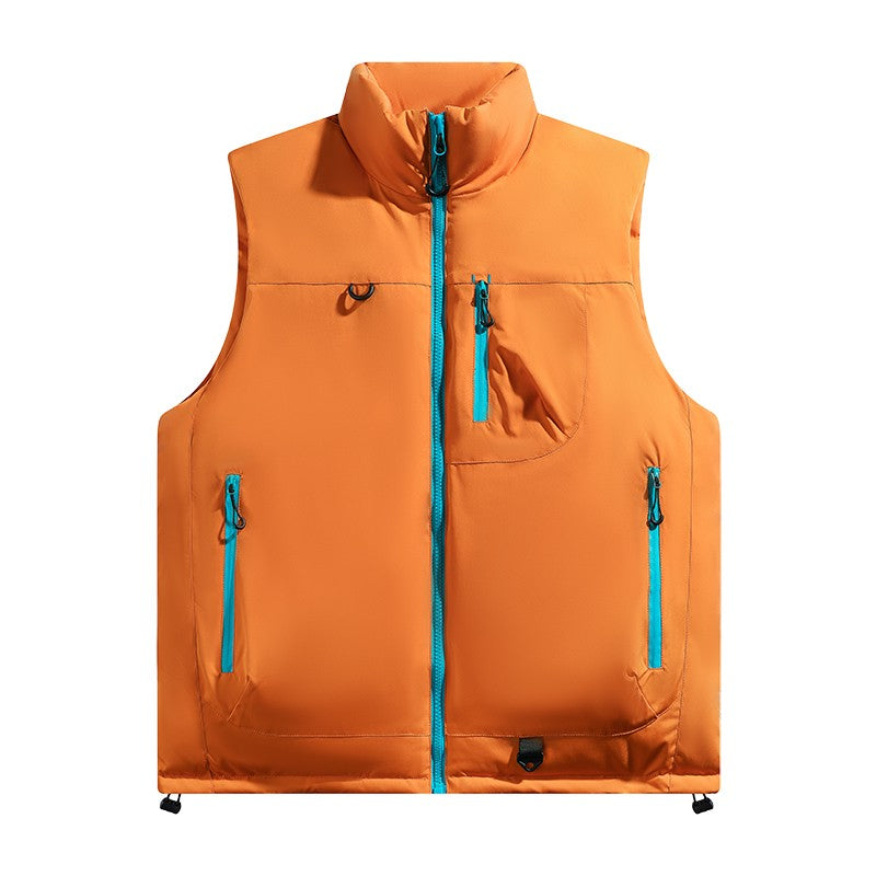 Colete Masculino e Feminino para Pesca ao Ar Livre Casual Corta-Vento Respirável Quente Macio e Confortável para Inverno à Prova de Frio Roupa de Algodão Respirável