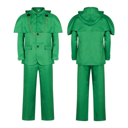 Doctor Doom Cosplay Costume Evil Scientist Victor Von Doom Green Uniform Coat Pants Suit Cape Halloween Party Role Play Outfit