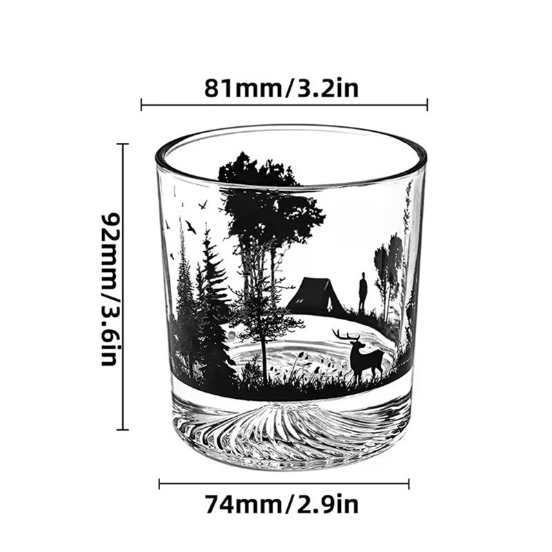 Copo de Vidro de Silhueta Preta de Alta Qualidade 300ml Copos Personalizados para Beber Copo Criativo de Uísque para Casa Copo Iceberg