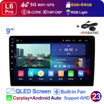 LEHX L3X 5G WIFI 2din 9 inch Android 15 Car Radio Steeo CarPlay gps for Toyota VW Hyundai Kia Honda LADA FIAT Autoradio Headunit