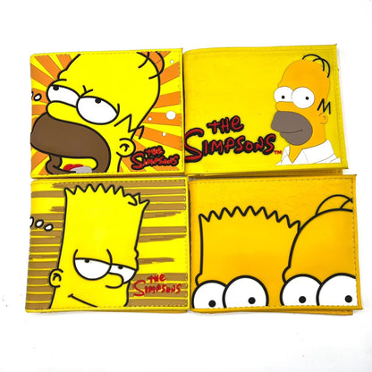 Carteira Dobrável Marvel Vingadores Os Simpsons Bonecos de Anime Masculina Infantil Porta-Cartões de Identidade com Prendedor de Dinheiro Bolsa de Presente de Desenhos Animados