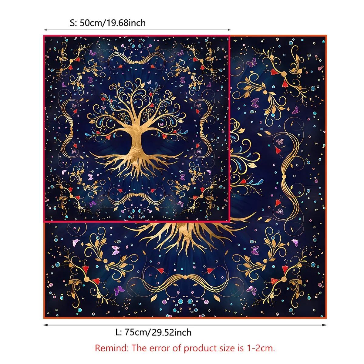 Colorful Tree Of Life Tarot Card Tablecloth Altar Cloth Pagan Pendulum Witchcraft Astrology Oracle Card Pad Divination Tools