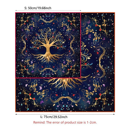 Colorful Tree Of Life Tarot Card Tablecloth Altar Cloth Pagan Pendulum Witchcraft Astrology Oracle Card Pad Divination Tools