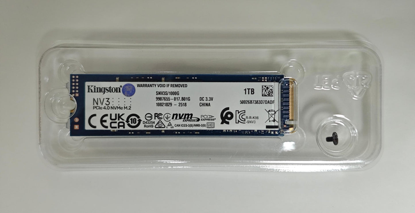 SSD Kingston NV3 500 GB 1 TB 2 TB NVMe PCIe Gen 4.0x4 Unidade de Estado Sólido M.2 2280 SSD Interno Para Desktop Notebook - Até 6000 MB/s