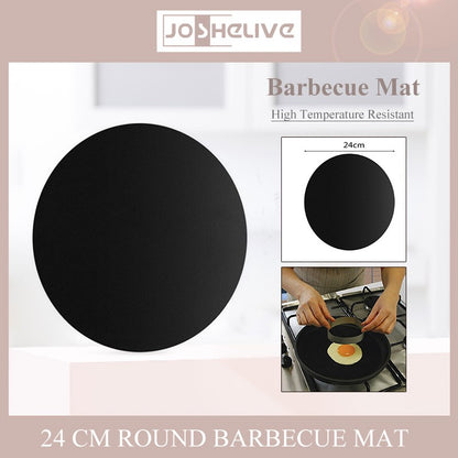 Non-stick Teflon Heat Resistant Pad Reusable Round Pan Pad Doormat Pan Barbecue Grill Doormat Dia 24 cm Baking Tool