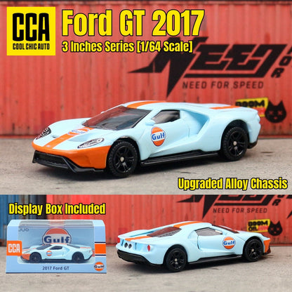CCA 1/64 Carrinho de Brinquedo Diecast Com Caixa de Exibição GULF BMW Volkswagen Lamborghini Chevrolet Ford Rodas Livres Coleção Miniatura