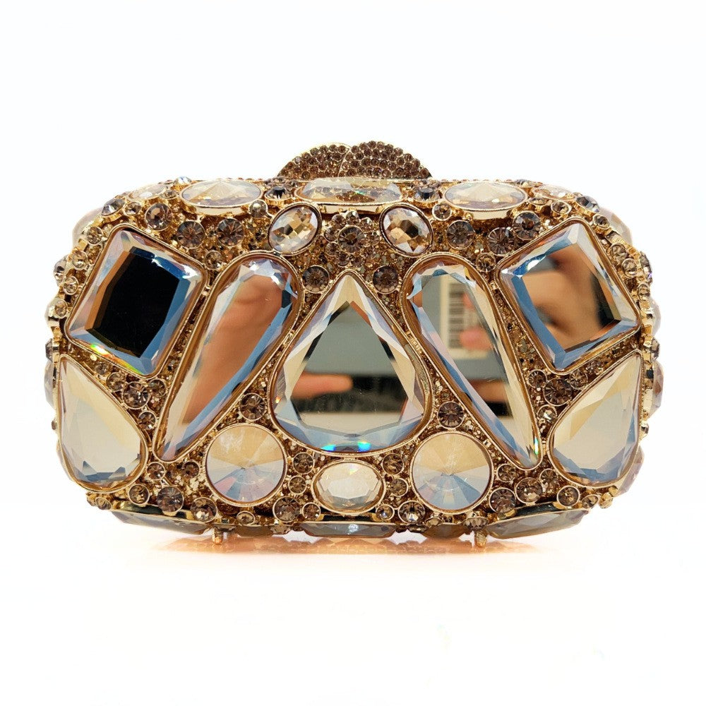 XIYUAN Luxury Women Red Crystal Clutch Purse Bag Evening Bags Wedding Bride Rhinestone Purses For Party Dinner Diamond Handbags