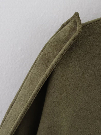 Women Lapel Zipper Solid Jacket Long Sleeve Autumn Winter Fashion Bomber Coat 2025 New In Retro Street Coats Lady Casual Jackets