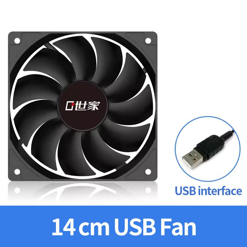 TEUCER 120mmx120mmx25mm 80mmx80mmx25mm 5V USB Exhaust Cooling Fan with Metal Mesh Foot Mat for Router TV Set-top Box Cooling