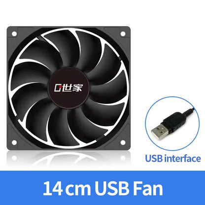 TEUCER 120mmx120mmx25mm 80mmx80mmx25mm 5V USB Exhaust Cooling Fan with Metal Mesh Foot Mat for Router TV Set-top Box Cooling