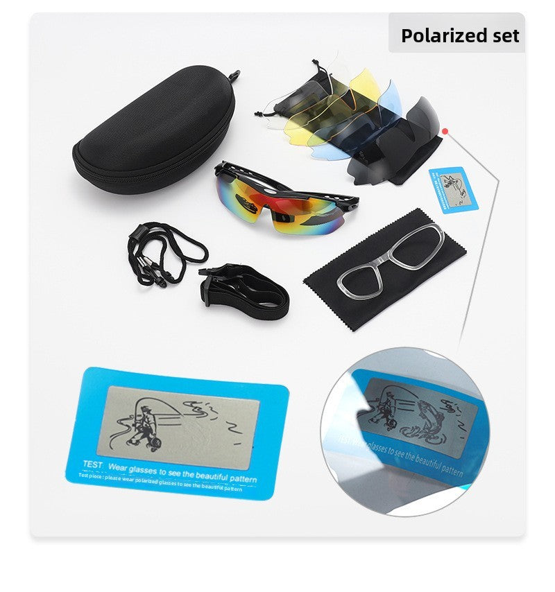 New 5 Lens Set Polarized Tactical Goggles Men Outdoor Sports Windproof Dustproof Climbing Glasses Safety Protective Glasses