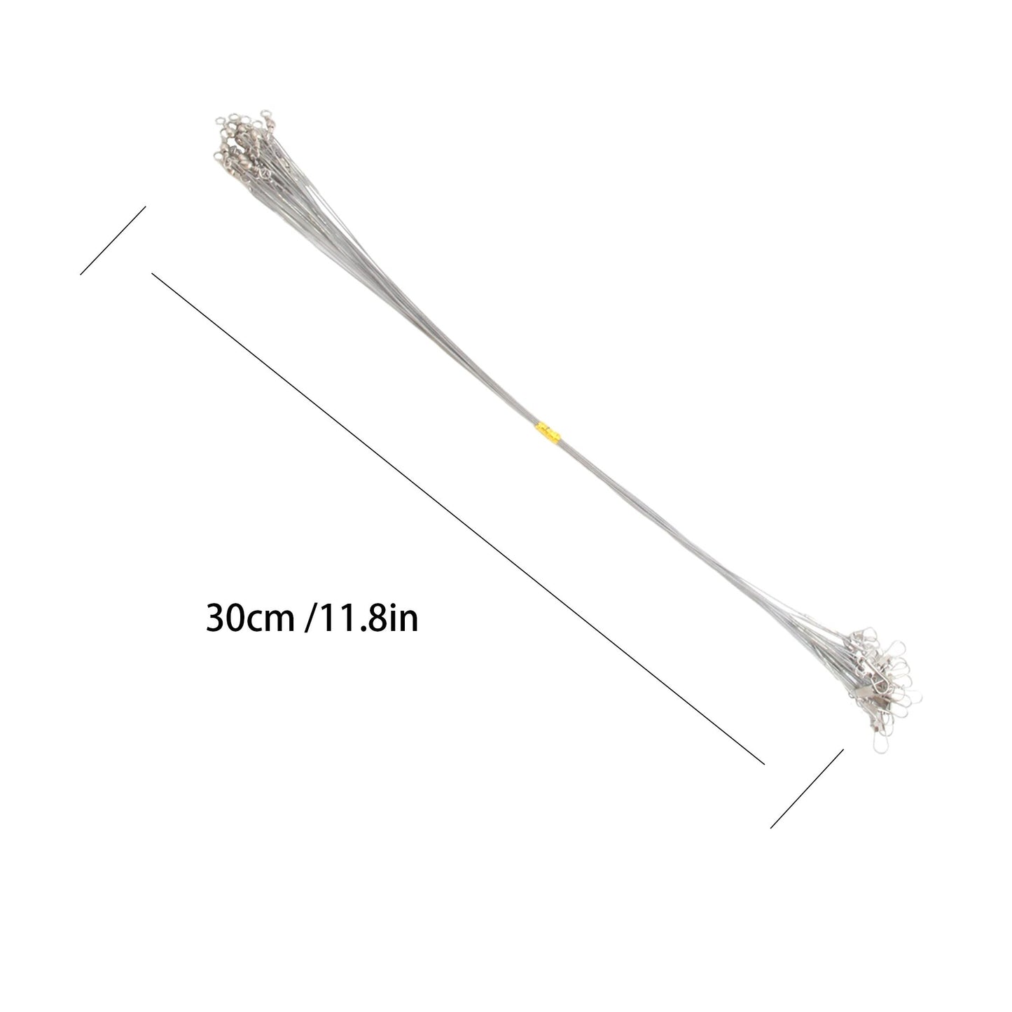 20PCS Sliver Anti Bite Steel Fishing Line Steel Wire Leader With Swivel Fishing Accessory Lead Core Leash Fishing Wire 15CM-30CM