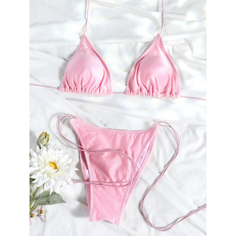 Rinabe Blue Two-Piece Suit Women's Swimsuit Push Up Solid Bikini Set Beachwear Low Waist Bathing Suits Female Swim Suits