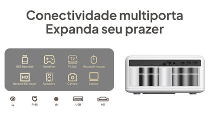 Projetor BYINTEK LOVE U14 Full HD 1080P 4K Smart Bluetooth WiFi 6 Suportado 1250 ANSI Foco Automático para Cinema em Casa