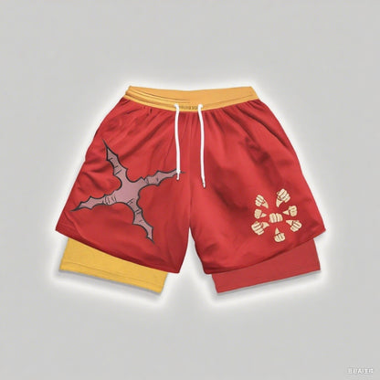 New Gym Double-layer 2-in-1 Men's Sports Shorts with Sweat Absorption Quick Drying Breathable Outdoor Running Fitness Shorts