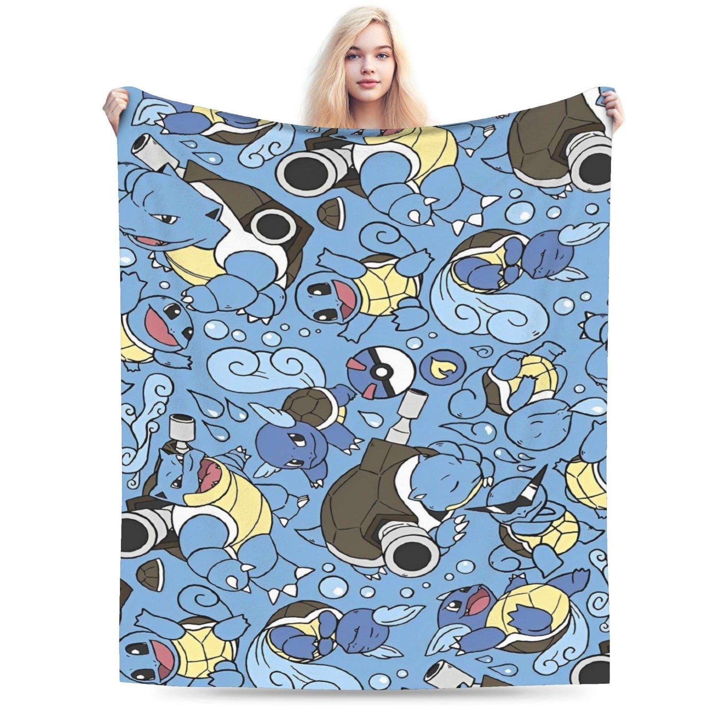 Cobertor de Flanela com Cena Clássica de Pokémon para Cama Super Quente, Mantas para Sofá, Cadeira, Piquenique, Colcha Engraçada, Capa para Sofá-Cama