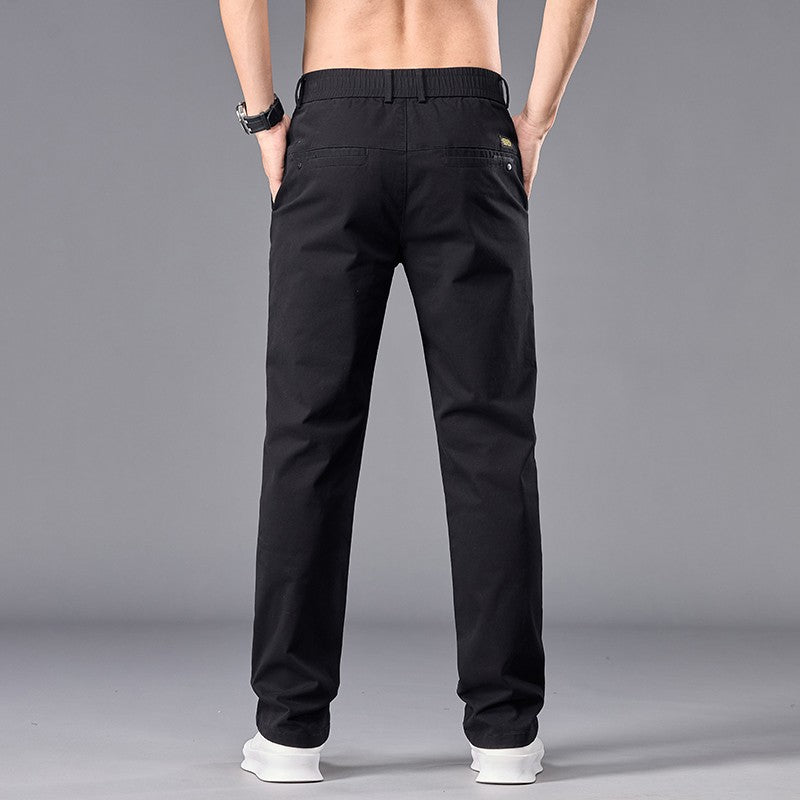 New Casual Pants Men Straight Fit Stretch Autumn Chino Trousers Male Formal Work Business Dress Khaki Fashion Spring Pants