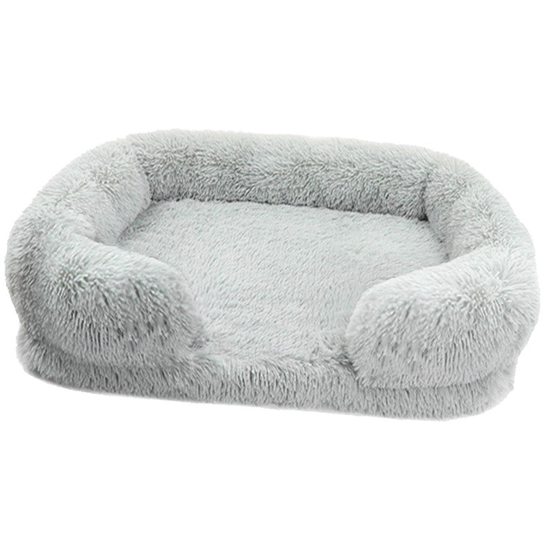 Cama ortopédica espessa para cães grandes - esponja em caixa de ovo, capa de pelúcia fácil de remover e lavar, móveis duráveis para animais de estimação,