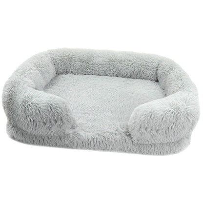 Cama ortopédica espessa para cães grandes - esponja em caixa de ovo, capa de pelúcia fácil de remover e lavar, móveis duráveis para animais de estimação,