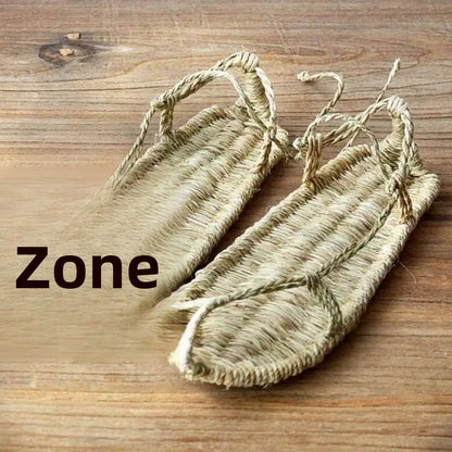 Handwoven Retro Tie-Dye Men's Sandals Comfortable Breathable Performance Slippers Versatile All-Season Flat Knot Slip-On Shoes