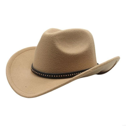 L5YA Elegant Homburg Hat with Unique Ethnic Band Flat Wide Brimmed Hat Surprise Gifts Headwear for Vacation Photo Props