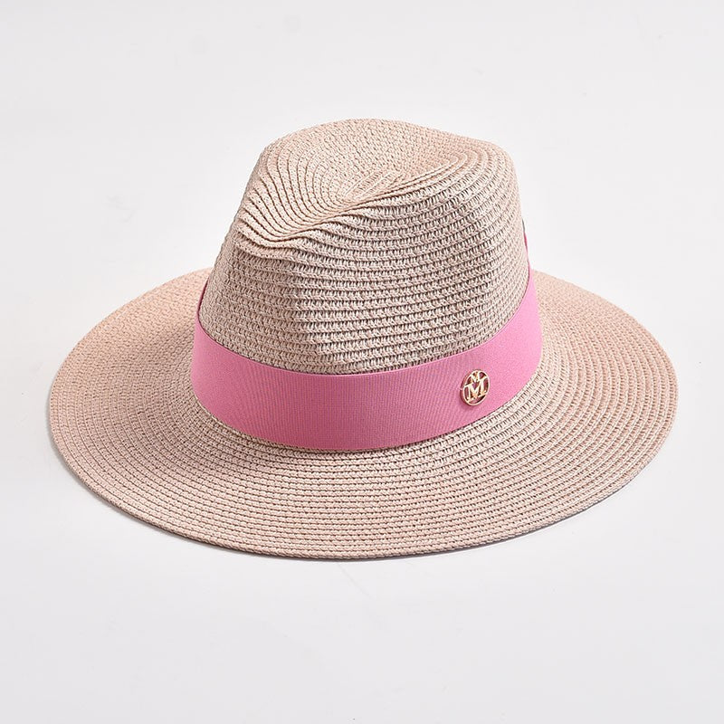 Summer Straw Hats for Women Men Panama Travel Beach Sun Hat Ribbon Decoration Elegant Luxury Jazz Hat