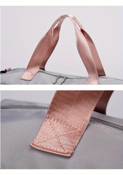 Women's Durable Nylon Sports Gym Bag with Shoe Compartment - Multifunctional Fitness Duffle for Yoga, Travel & Weekend Trips