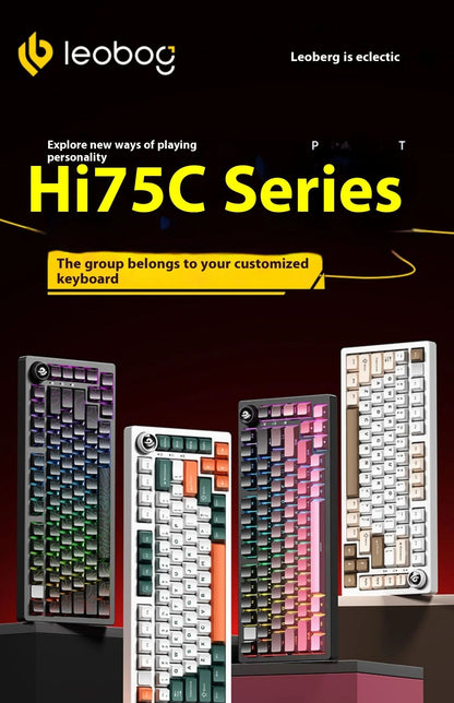 Leobog Hi75C Hi75 Hi75C Pro Kit de Teclado Mecânico Customizado de Alumínio Sem Fio para Jogos Bluetooth 2.4G Teclado Gamer com Hotswap com Fio