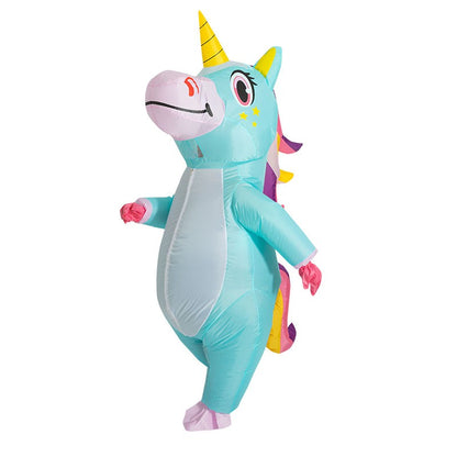 Inflatable Unicorn Costume Adult Kids Rainbow Halloween Costumes for Wommen Men Adult Carnival Mascot Christmas Cosplay