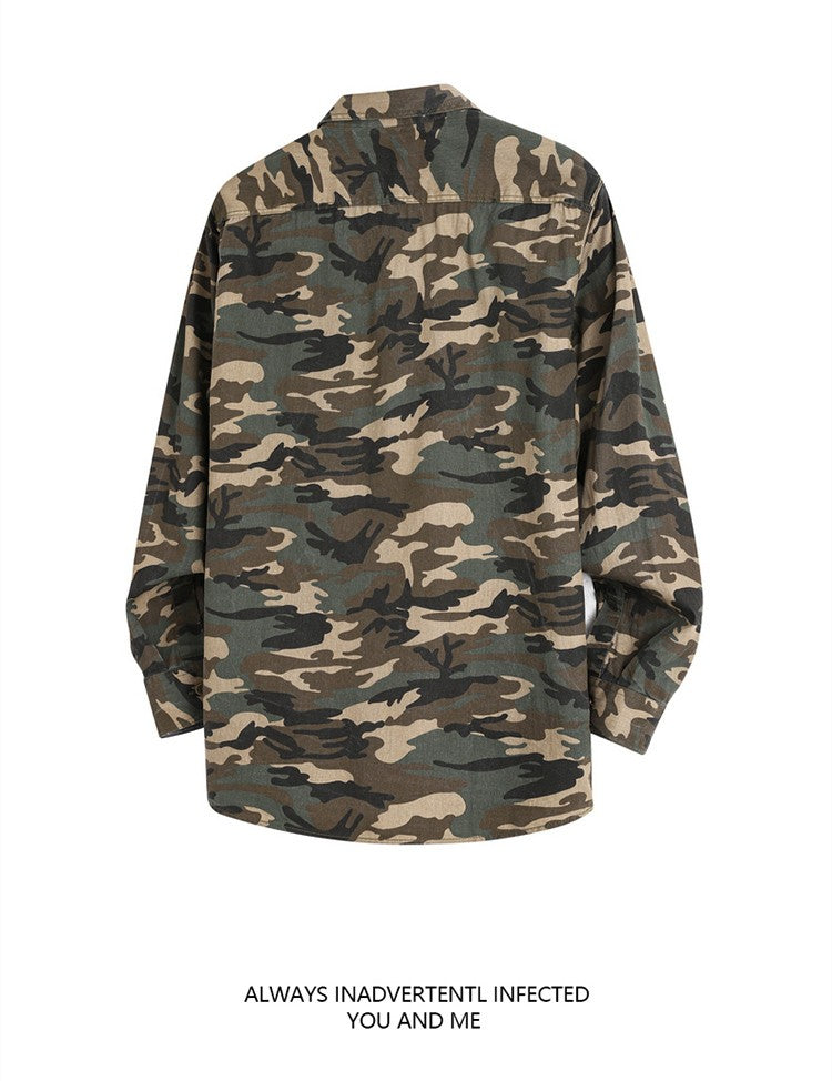 New Camouflage Cargo Shirt Men Cotton Multi-Pocket Camo Shirts High Quality Militar Overshirt Men Army Green Shirts Casual