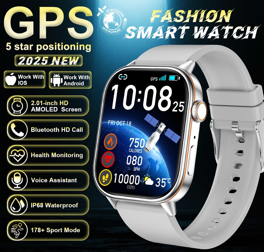 2025 Military GPS Smart Watch Men Flashlight Compass Waterproof Outdoor Sports Tracker Bluetooth Call Smartwatch For Android IOS