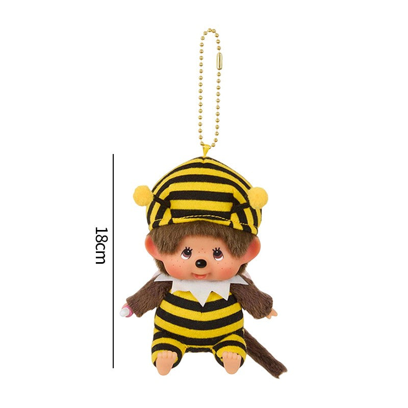 Kawaii Monchichi Doll Figure Keychain Furry Chimutan Monchhichi Figurines Hanger Pendant Bags Charm Accessories Small Gift