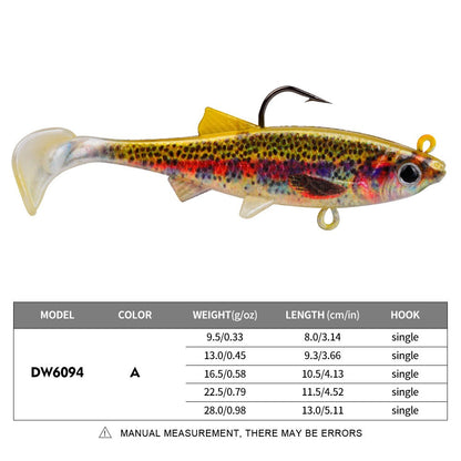 New PVC T-Tail Jig Soft Bait 9.5-28g Shad Swimbait Artificial Lure for Zander Pique Low Fishing
