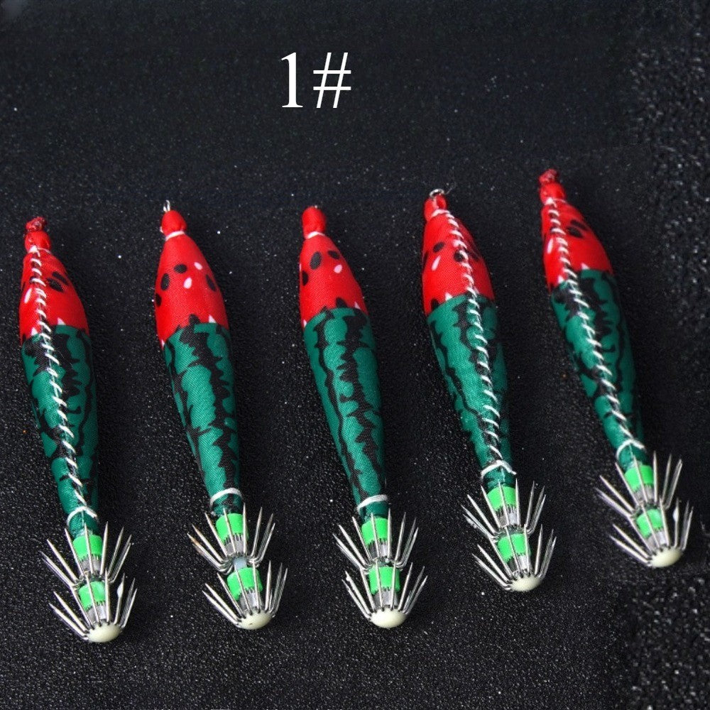 Ackibbik 5 unidades 10cm/ 6g Anzol de Lula Luminoso Isca de Camarão para Água Salgada para Pesca de Polvo e Choco