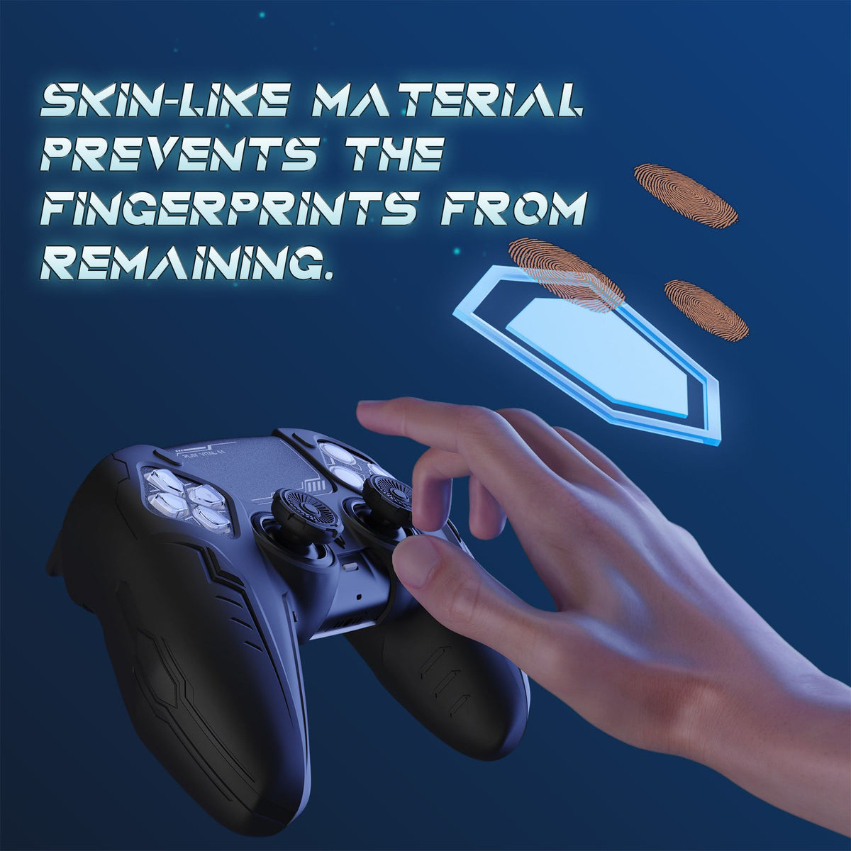 PlayVital Silicone Grip Case for PS5 Controller - Futuristic CyberMech Design Cover Compatible with PS5 Official Charging Dock