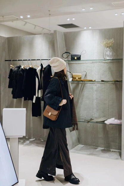 French niche design women's bag, top layer cowhide small square bag, premium texture tofu bag, single shoulder crossbody bag