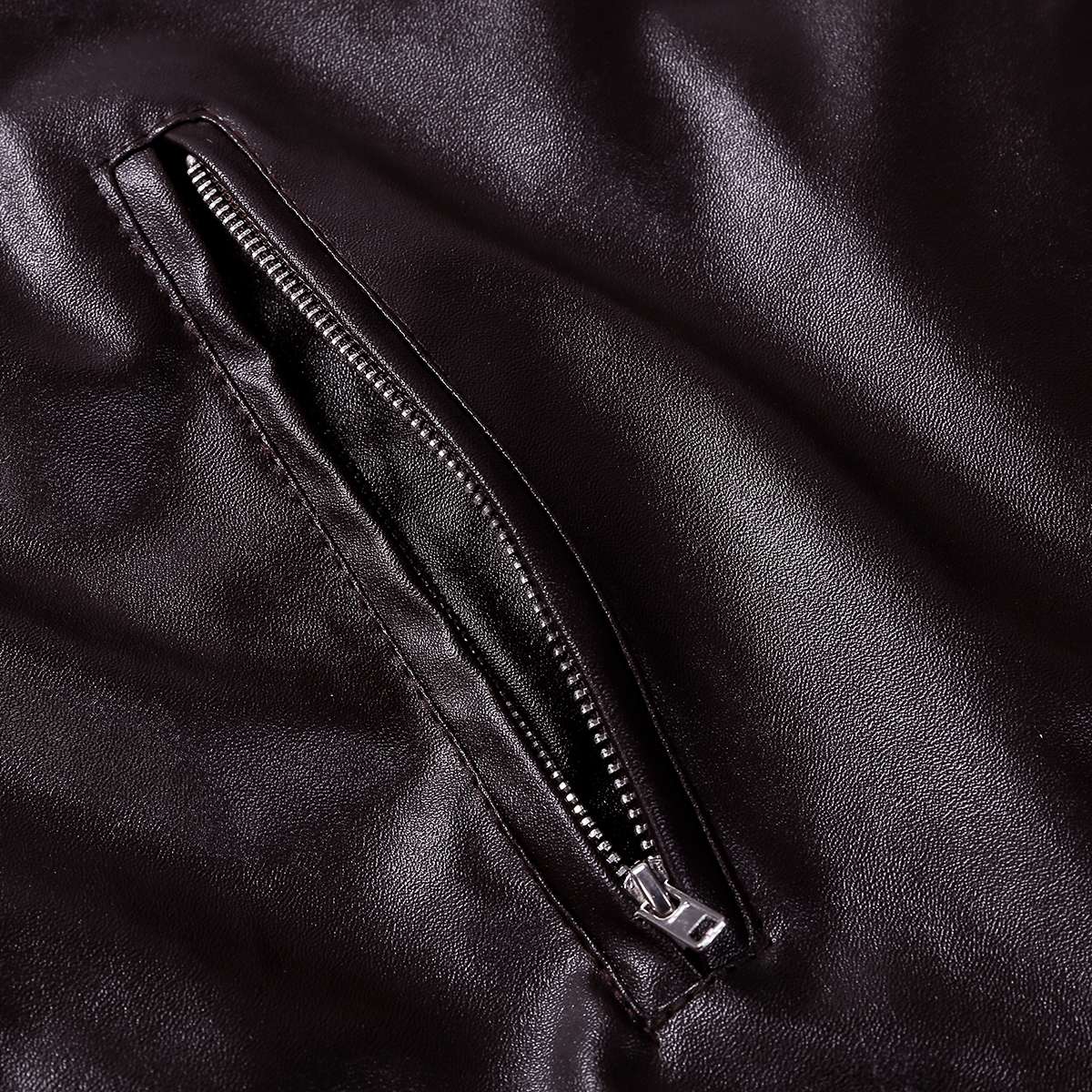 Men' s Retro Leather Jacket Stand Collar Biker Jacket Slim fit Multi-Pocket Coat Autumn Winter Outwear