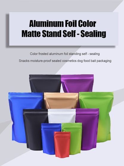50Pcs/Lot Custom Printed With LOGO Resealable Mylar Bags Stand Up Ziplock Packaging Pouch