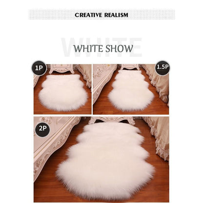 Imitation Wool Home Decor Long Hair Carpet Fluffy Shaggy Non Slip Soft Rugs Faux Fur Bedroom Mats Sheepskin Rug