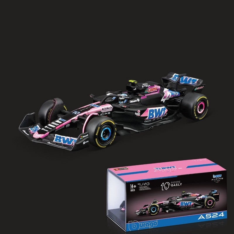 Bburago 1:43 Alpine F1 Team A524 2024 Liga Carro Miniatura Diecast Modelo #10 Pierre Gasly #31 Esteban Ocon Brinquedo Colecionável
