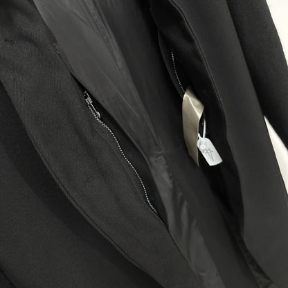 High Street Men's and Women's RO Dark Show Knitted Edge Splicing Sleeve Wide Shoulder Windbreaker Coat Medium Length Blazer Coat