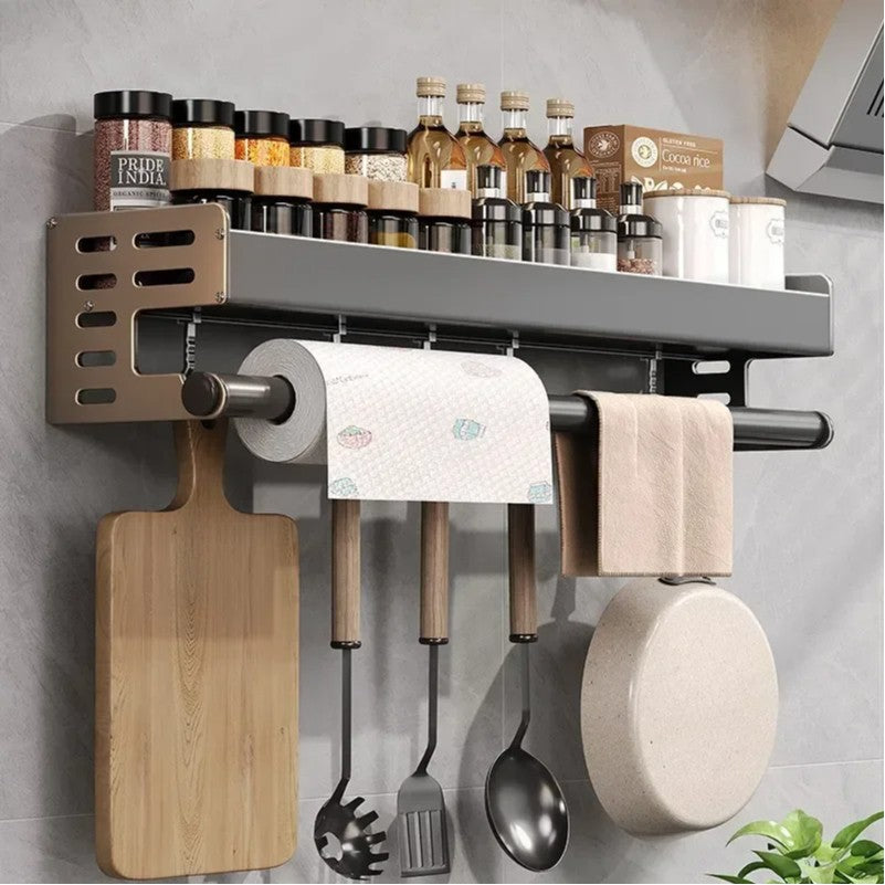 Novo Rack de Armazenamento de Cozinha Suporte para Temperos de Parede Organizador de Cozinha Doméstico Multifuncional Prateleira de Armazenamento