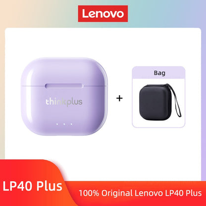 Original Lenovo LP40 Plus Earphones TWS LP40 II Wireless Bluetooth 5.3 Headphones Sport Noise Reduction Touch Control Earbus New