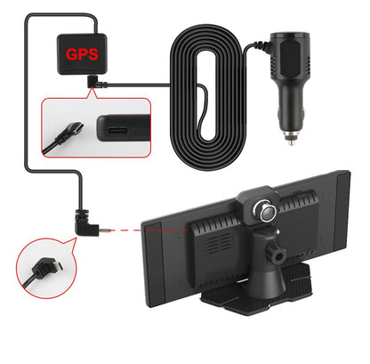 Gravador de Vídeo DVR 4K de 10/11,26 Polegadas com CarPlay e Android Auto Sem Fio, Câmera Veicular, Áudio Bluetooth, Navegação GPS e Duas Lentes para Painel