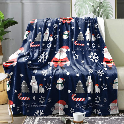 Manta de Natal Xadrez de Inverno Colcha Cobertor Quente Macio de Flanela para Sofá, Decoração de Casa, Presentes de Fim de Ano