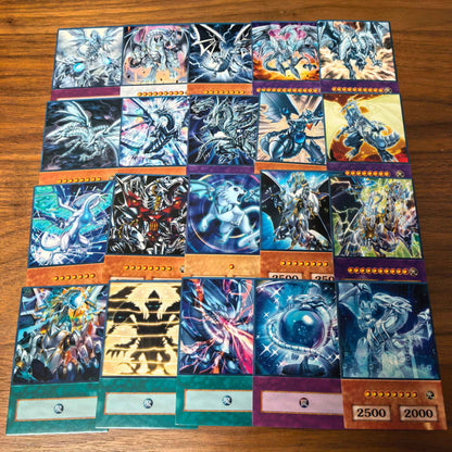 100 unidades Yu-Gi-Oh Anime Style Cards Olhos Azuis Estilo KAIBA Yugioh DUAL MONSTER Clássico Proxy DIY Card Presente Infantil